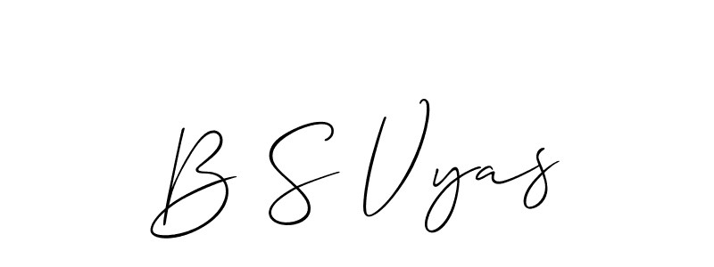 You should practise on your own different ways (Allison_Script) to write your name (B S Vyas) in signature. don't let someone else do it for you. B S Vyas signature style 2 images and pictures png