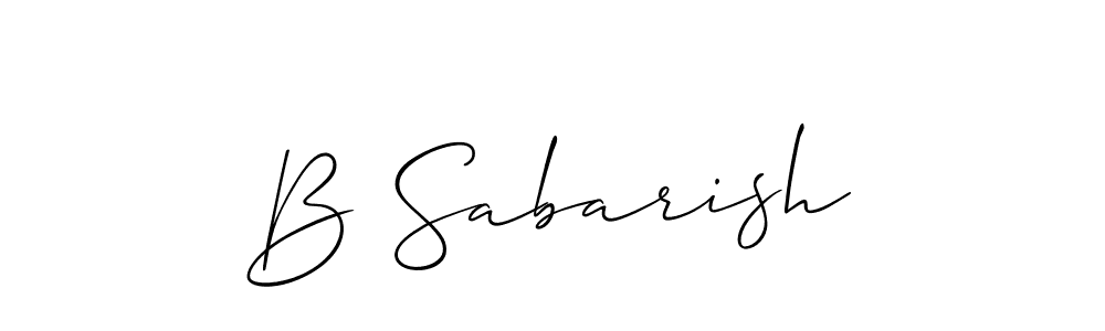 Similarly Allison_Script is the best handwritten signature design. Signature creator online .You can use it as an online autograph creator for name B Sabarish. B Sabarish signature style 2 images and pictures png