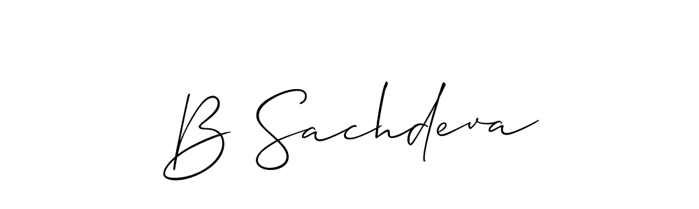 How to make B Sachdeva name signature. Use Allison_Script style for creating short signs online. This is the latest handwritten sign. B Sachdeva signature style 2 images and pictures png