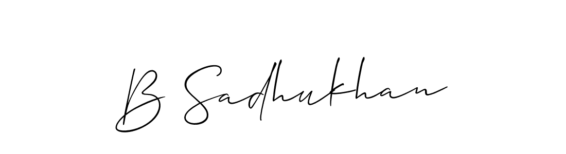 Make a beautiful signature design for name B Sadhukhan. With this signature (Allison_Script) style, you can create a handwritten signature for free. B Sadhukhan signature style 2 images and pictures png