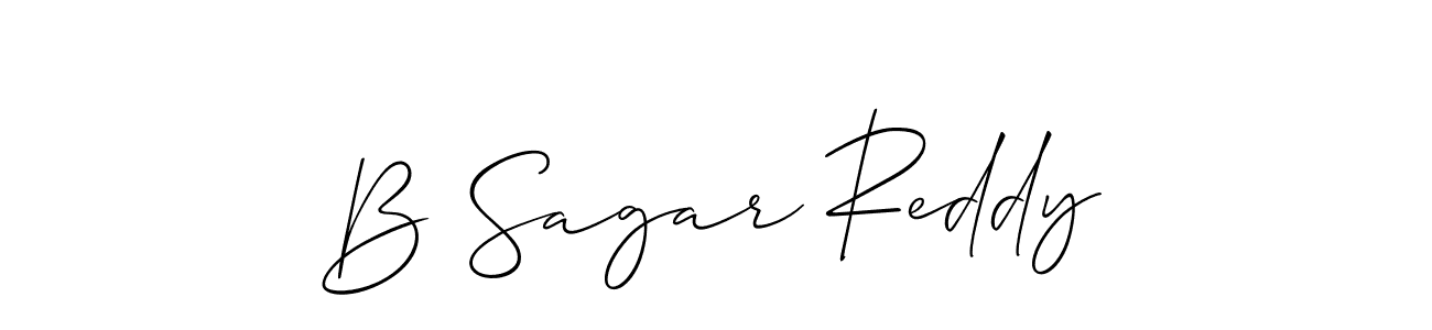 How to make B Sagar Reddy name signature. Use Allison_Script style for creating short signs online. This is the latest handwritten sign. B Sagar Reddy signature style 2 images and pictures png