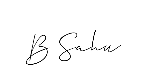 if you are searching for the best signature style for your name B Sahu. so please give up your signature search. here we have designed multiple signature styles  using Allison_Script. B Sahu signature style 2 images and pictures png