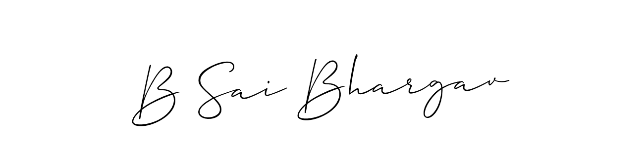 Also we have B Sai Bhargav name is the best signature style. Create professional handwritten signature collection using Allison_Script autograph style. B Sai Bhargav signature style 2 images and pictures png