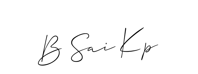 Use a signature maker to create a handwritten signature online. With this signature software, you can design (Allison_Script) your own signature for name B Sai Kp. B Sai Kp signature style 2 images and pictures png