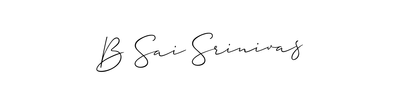 Create a beautiful signature design for name B Sai Srinivas. With this signature (Allison_Script) fonts, you can make a handwritten signature for free. B Sai Srinivas signature style 2 images and pictures png