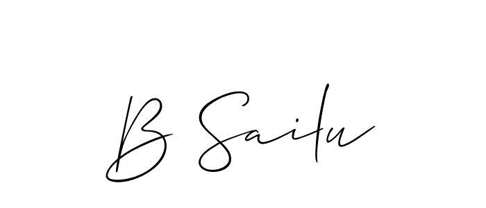 Make a beautiful signature design for name B Sailu. With this signature (Allison_Script) style, you can create a handwritten signature for free. B Sailu signature style 2 images and pictures png