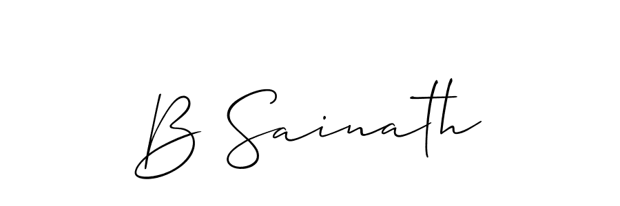 How to make B Sainath name signature. Use Allison_Script style for creating short signs online. This is the latest handwritten sign. B Sainath signature style 2 images and pictures png