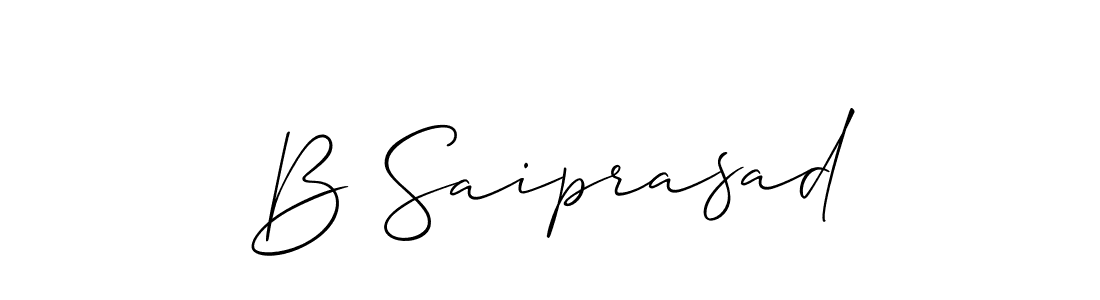 Use a signature maker to create a handwritten signature online. With this signature software, you can design (Allison_Script) your own signature for name B Saiprasad. B Saiprasad signature style 2 images and pictures png