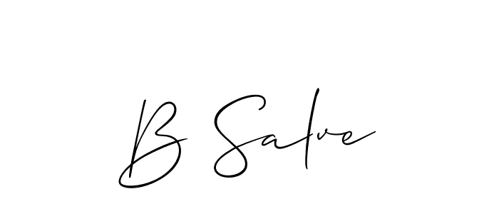 Check out images of Autograph of B Salve name. Actor B Salve Signature Style. Allison_Script is a professional sign style online. B Salve signature style 2 images and pictures png