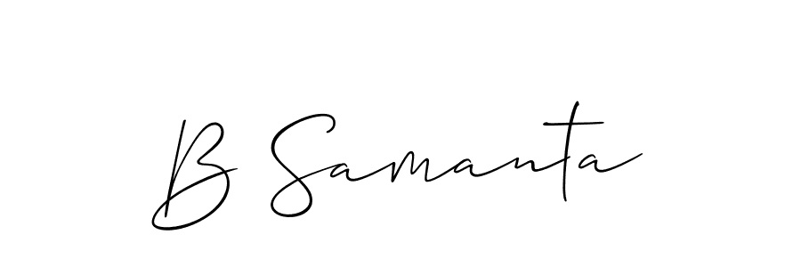 Use a signature maker to create a handwritten signature online. With this signature software, you can design (Allison_Script) your own signature for name B Samanta. B Samanta signature style 2 images and pictures png