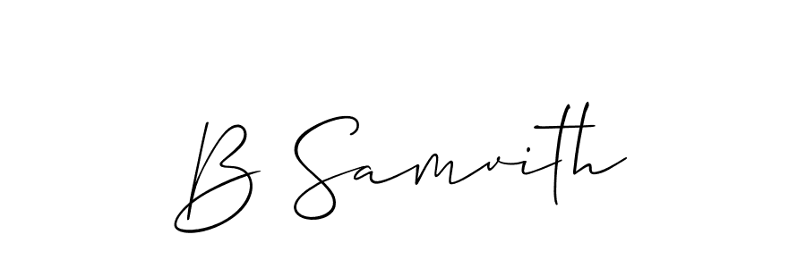 It looks lik you need a new signature style for name B Samvith. Design unique handwritten (Allison_Script) signature with our free signature maker in just a few clicks. B Samvith signature style 2 images and pictures png