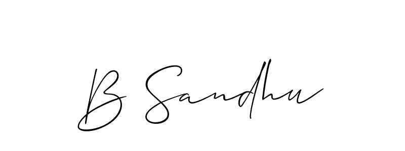How to make B Sandhu name signature. Use Allison_Script style for creating short signs online. This is the latest handwritten sign. B Sandhu signature style 2 images and pictures png