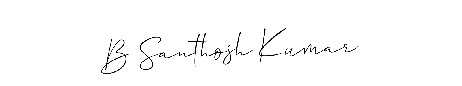 Allison_Script is a professional signature style that is perfect for those who want to add a touch of class to their signature. It is also a great choice for those who want to make their signature more unique. Get B Santhosh Kumar name to fancy signature for free. B Santhosh Kumar signature style 2 images and pictures png