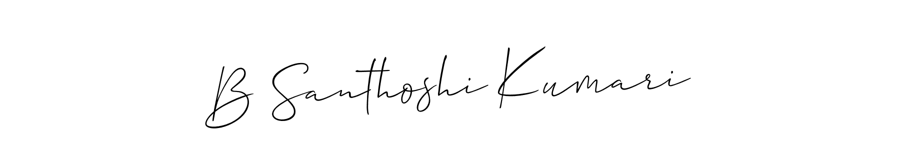 You should practise on your own different ways (Allison_Script) to write your name (B Santhoshi Kumari) in signature. don't let someone else do it for you. B Santhoshi Kumari signature style 2 images and pictures png