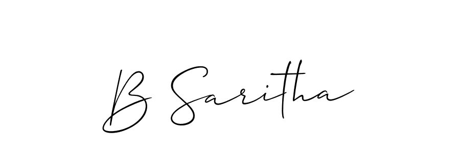 Allison_Script is a professional signature style that is perfect for those who want to add a touch of class to their signature. It is also a great choice for those who want to make their signature more unique. Get B Saritha name to fancy signature for free. B Saritha signature style 2 images and pictures png