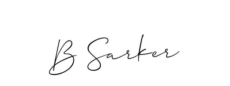 You should practise on your own different ways (Allison_Script) to write your name (B Sarker) in signature. don't let someone else do it for you. B Sarker signature style 2 images and pictures png