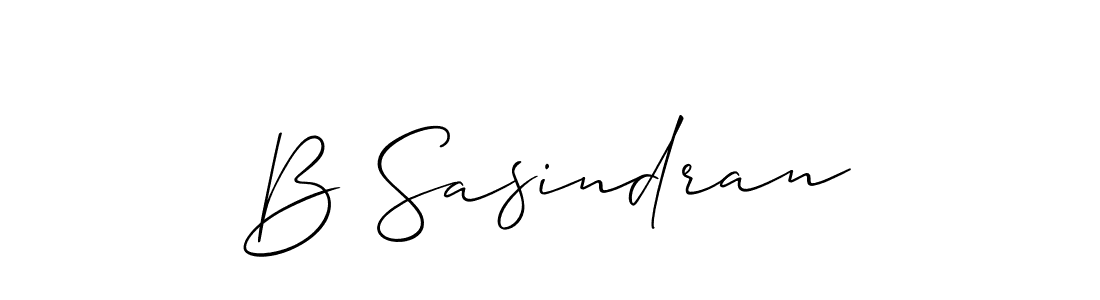 How to make B Sasindran signature? Allison_Script is a professional autograph style. Create handwritten signature for B Sasindran name. B Sasindran signature style 2 images and pictures png