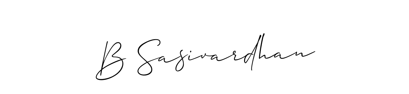 Design your own signature with our free online signature maker. With this signature software, you can create a handwritten (Allison_Script) signature for name B Sasivardhan. B Sasivardhan signature style 2 images and pictures png