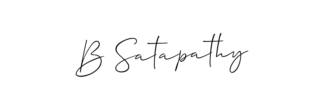 Also we have B Satapathy name is the best signature style. Create professional handwritten signature collection using Allison_Script autograph style. B Satapathy signature style 2 images and pictures png