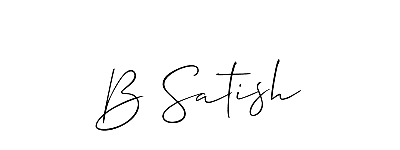 How to Draw B Satish signature style? Allison_Script is a latest design signature styles for name B Satish. B Satish signature style 2 images and pictures png