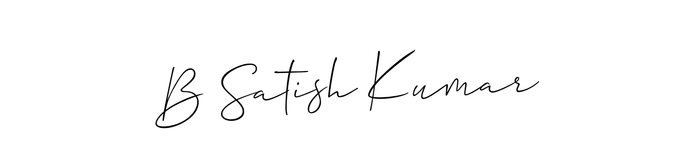Make a short B Satish Kumar signature style. Manage your documents anywhere anytime using Allison_Script. Create and add eSignatures, submit forms, share and send files easily. B Satish Kumar signature style 2 images and pictures png