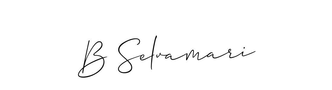 It looks lik you need a new signature style for name B Selvamari. Design unique handwritten (Allison_Script) signature with our free signature maker in just a few clicks. B Selvamari signature style 2 images and pictures png