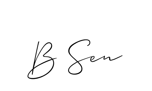 Also we have B Sen name is the best signature style. Create professional handwritten signature collection using Allison_Script autograph style. B Sen signature style 2 images and pictures png