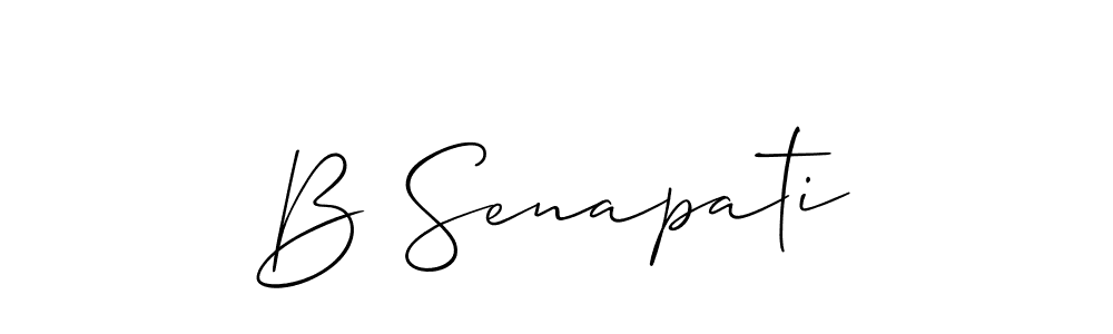 You should practise on your own different ways (Allison_Script) to write your name (B Senapati) in signature. don't let someone else do it for you. B Senapati signature style 2 images and pictures png