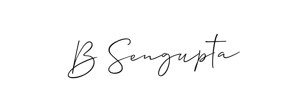 Make a beautiful signature design for name B Sengupta. With this signature (Allison_Script) style, you can create a handwritten signature for free. B Sengupta signature style 2 images and pictures png