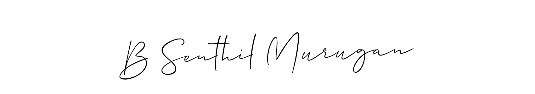 This is the best signature style for the B Senthil Murugan name. Also you like these signature font (Allison_Script). Mix name signature. B Senthil Murugan signature style 2 images and pictures png