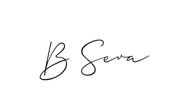 How to make B Seva name signature. Use Allison_Script style for creating short signs online. This is the latest handwritten sign. B Seva signature style 2 images and pictures png