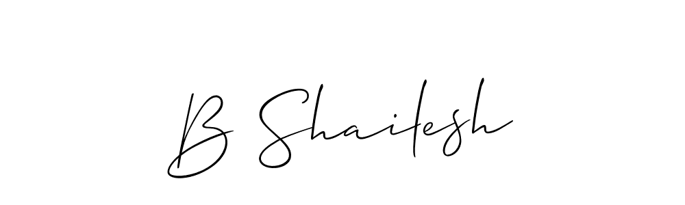 Use a signature maker to create a handwritten signature online. With this signature software, you can design (Allison_Script) your own signature for name B Shailesh. B Shailesh signature style 2 images and pictures png