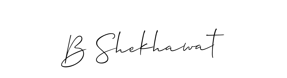 Also we have B Shekhawat name is the best signature style. Create professional handwritten signature collection using Allison_Script autograph style. B Shekhawat signature style 2 images and pictures png