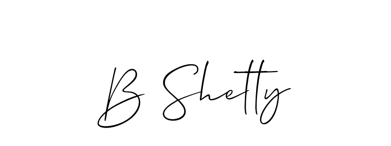 Use a signature maker to create a handwritten signature online. With this signature software, you can design (Allison_Script) your own signature for name B Shetty. B Shetty signature style 2 images and pictures png
