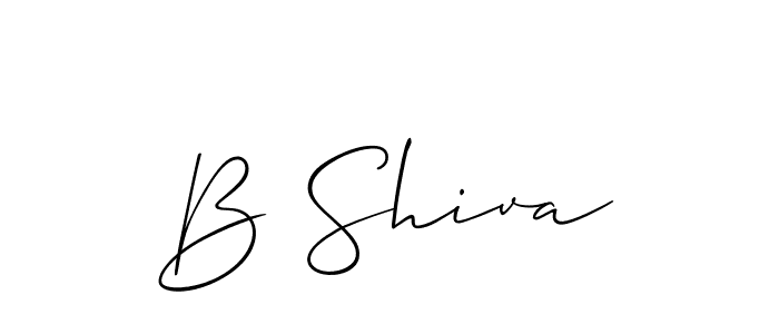 Use a signature maker to create a handwritten signature online. With this signature software, you can design (Allison_Script) your own signature for name B Shiva. B Shiva signature style 2 images and pictures png