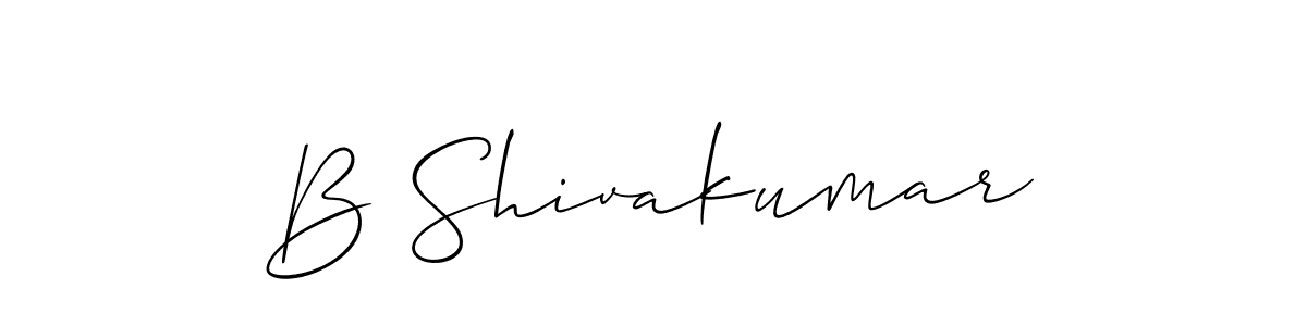 Design your own signature with our free online signature maker. With this signature software, you can create a handwritten (Allison_Script) signature for name B Shivakumar. B Shivakumar signature style 2 images and pictures png