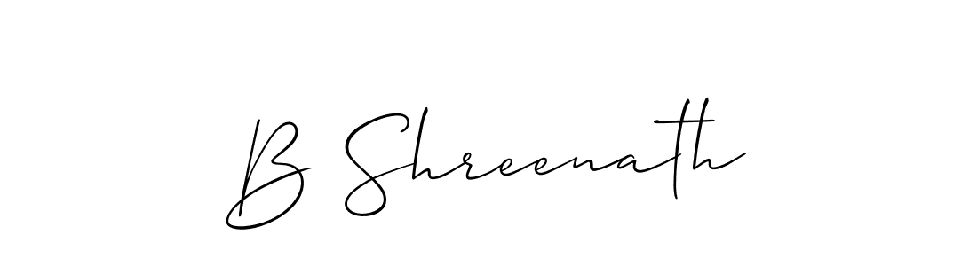 How to make B Shreenath name signature. Use Allison_Script style for creating short signs online. This is the latest handwritten sign. B Shreenath signature style 2 images and pictures png