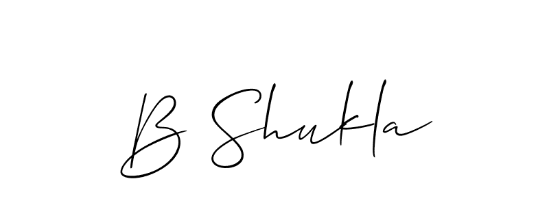 Use a signature maker to create a handwritten signature online. With this signature software, you can design (Allison_Script) your own signature for name B Shukla. B Shukla signature style 2 images and pictures png