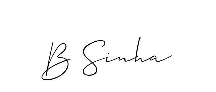 Allison_Script is a professional signature style that is perfect for those who want to add a touch of class to their signature. It is also a great choice for those who want to make their signature more unique. Get B Sinha name to fancy signature for free. B Sinha signature style 2 images and pictures png