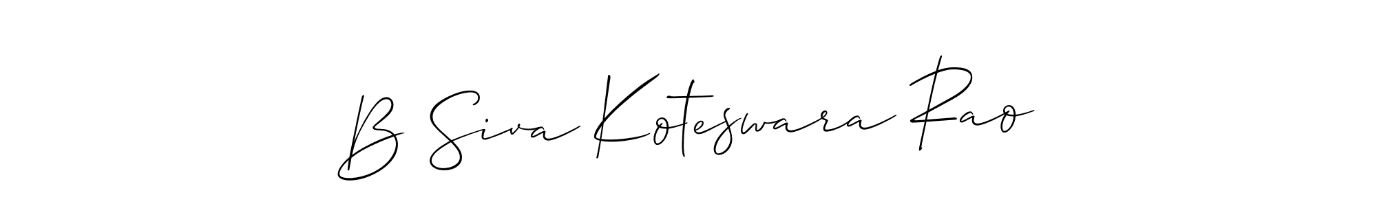 Use a signature maker to create a handwritten signature online. With this signature software, you can design (Allison_Script) your own signature for name B Siva Koteswara Rao. B Siva Koteswara Rao signature style 2 images and pictures png