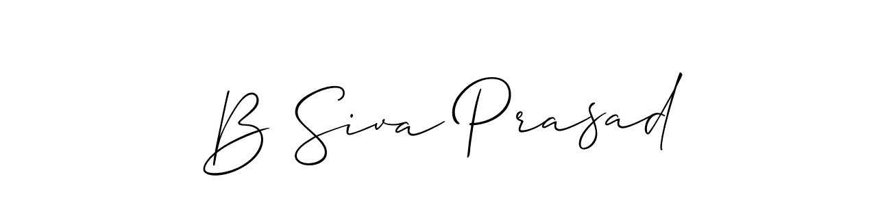 The best way (Allison_Script) to make a short signature is to pick only two or three words in your name. The name B Siva Prasad include a total of six letters. For converting this name. B Siva Prasad signature style 2 images and pictures png