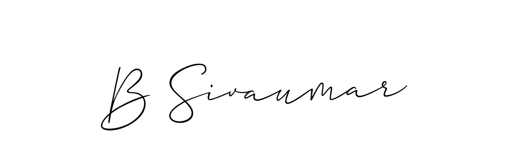 It looks lik you need a new signature style for name B Sivaumar. Design unique handwritten (Allison_Script) signature with our free signature maker in just a few clicks. B Sivaumar signature style 2 images and pictures png