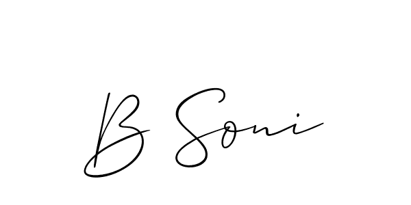 Use a signature maker to create a handwritten signature online. With this signature software, you can design (Allison_Script) your own signature for name B Soni. B Soni signature style 2 images and pictures png