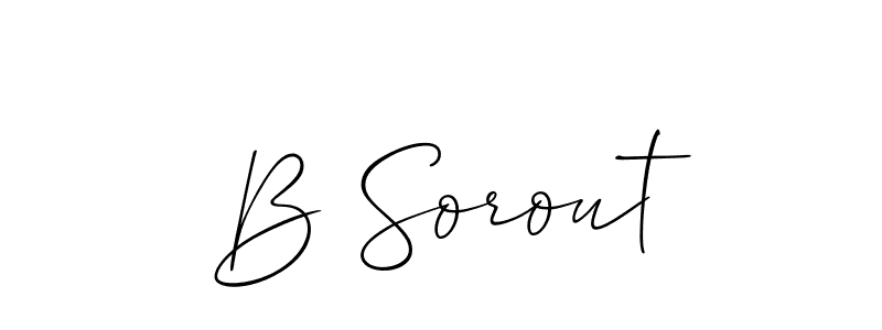 You should practise on your own different ways (Allison_Script) to write your name (B Sorout) in signature. don't let someone else do it for you. B Sorout signature style 2 images and pictures png