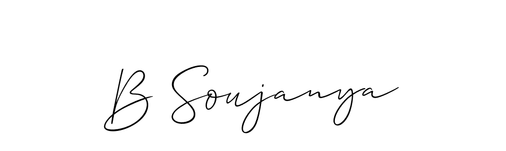 It looks lik you need a new signature style for name B Soujanya. Design unique handwritten (Allison_Script) signature with our free signature maker in just a few clicks. B Soujanya signature style 2 images and pictures png