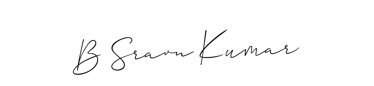 Make a beautiful signature design for name B Sravn Kumar. With this signature (Allison_Script) style, you can create a handwritten signature for free. B Sravn Kumar signature style 2 images and pictures png