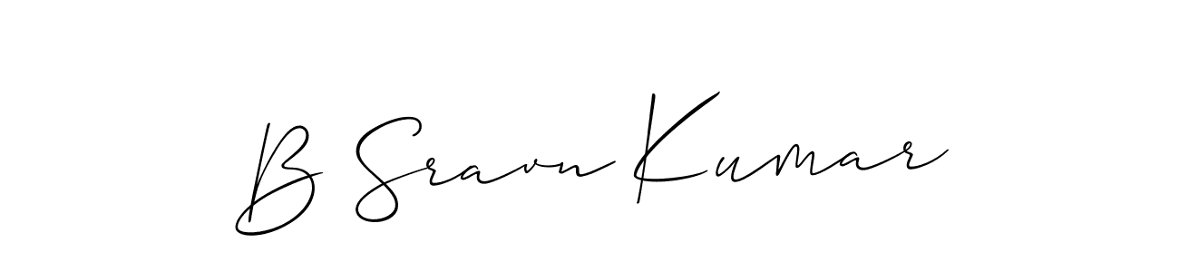 Make a beautiful signature design for name B Sravn Kumar. With this signature (Allison_Script) style, you can create a handwritten signature for free. B Sravn Kumar signature style 2 images and pictures png