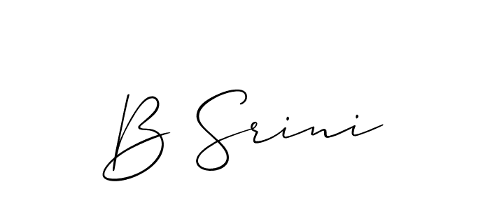 You should practise on your own different ways (Allison_Script) to write your name (B Srini) in signature. don't let someone else do it for you. B Srini signature style 2 images and pictures png