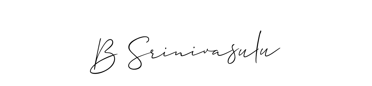 You should practise on your own different ways (Allison_Script) to write your name (B Srinivasulu) in signature. don't let someone else do it for you. B Srinivasulu signature style 2 images and pictures png