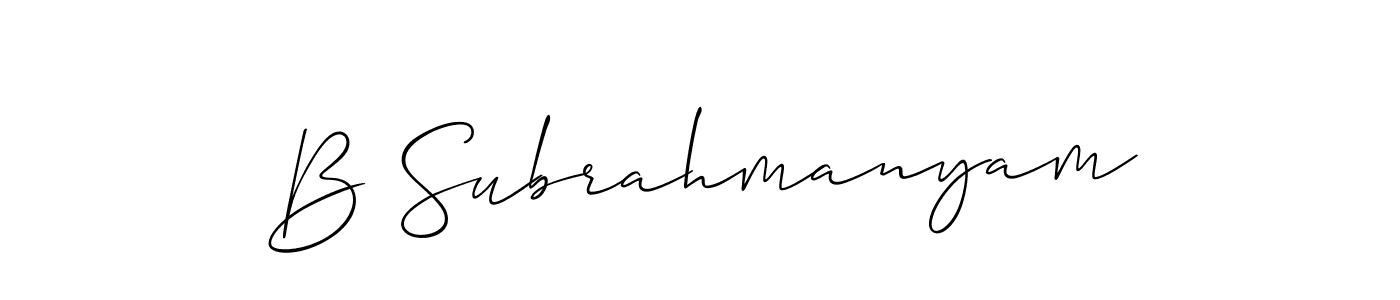 Also we have B Subrahmanyam name is the best signature style. Create professional handwritten signature collection using Allison_Script autograph style. B Subrahmanyam signature style 2 images and pictures png